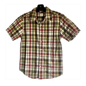 Gymboree Kids Button Down Plaid Shirt, Youth Size M (7-8)